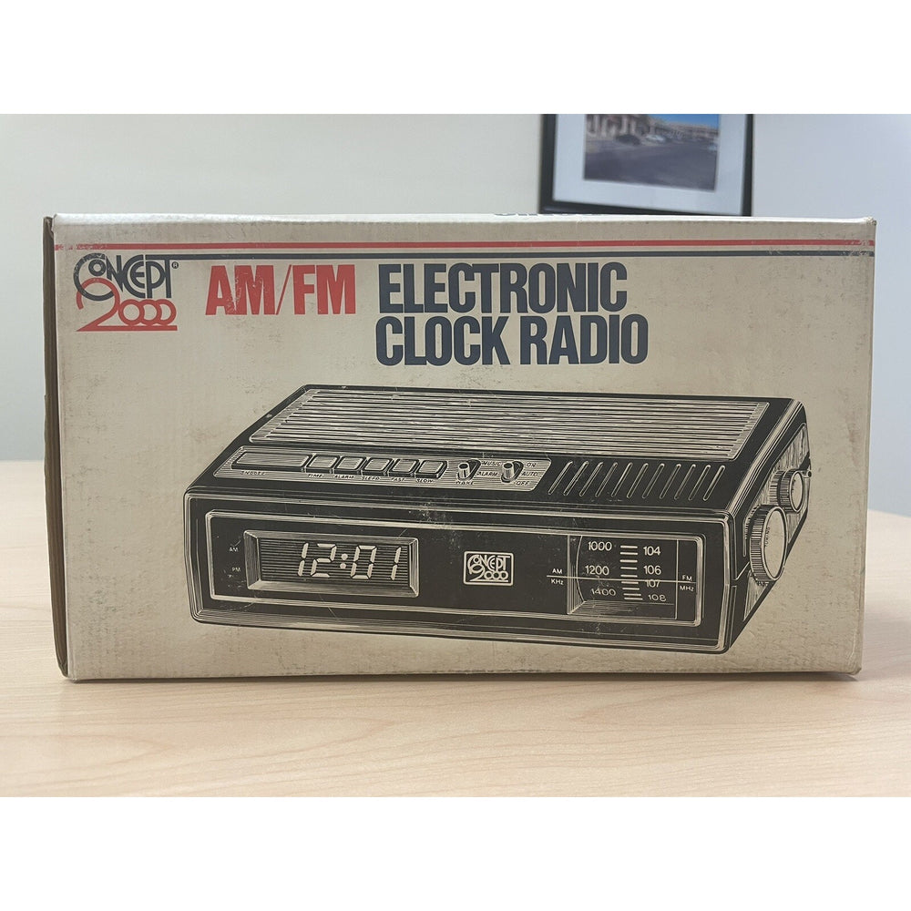 VINTAGE *NEW* 1970's Concept 2000 AM/FM Electronic Digital Clock Radio