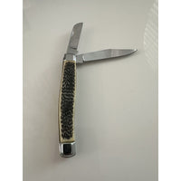 VINTAGE *NEW* Bone/Silver Handle Pocket 2-Blade Knife