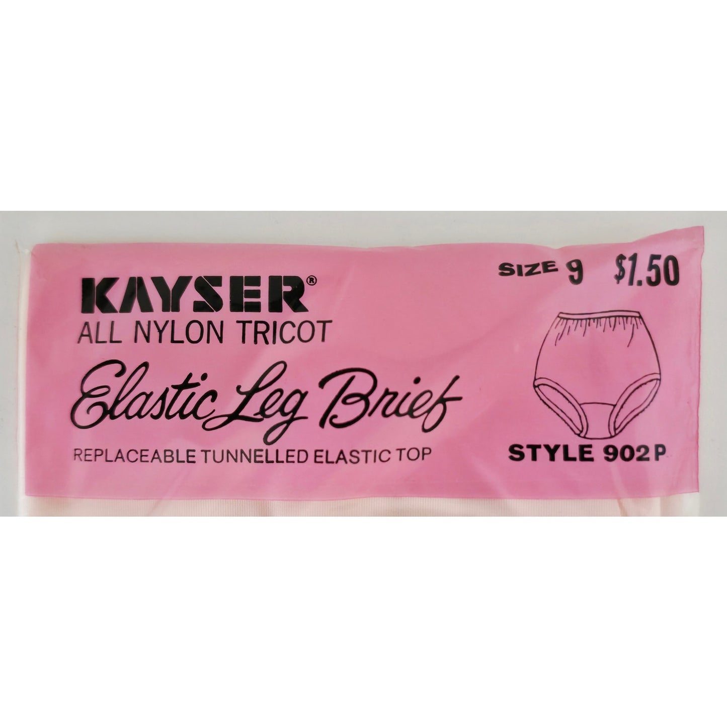 VINTAGE *NEW* 1960's Kayser Women's Light Pink Elastic Leg Brief Size L-XL Lot 3