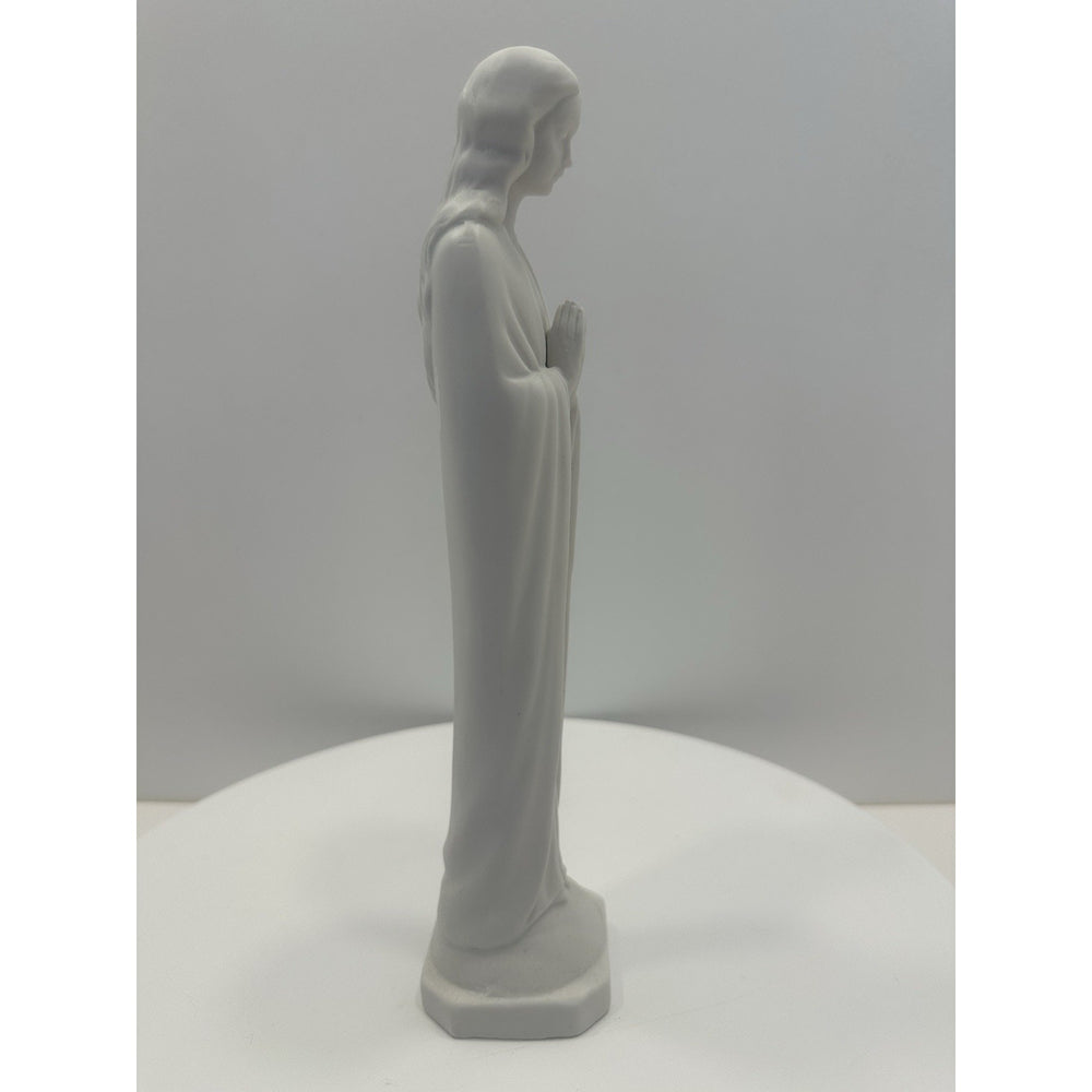 VINTAGE *NEW* 1950's White Standing Praying Lady with Long Hair Figurine