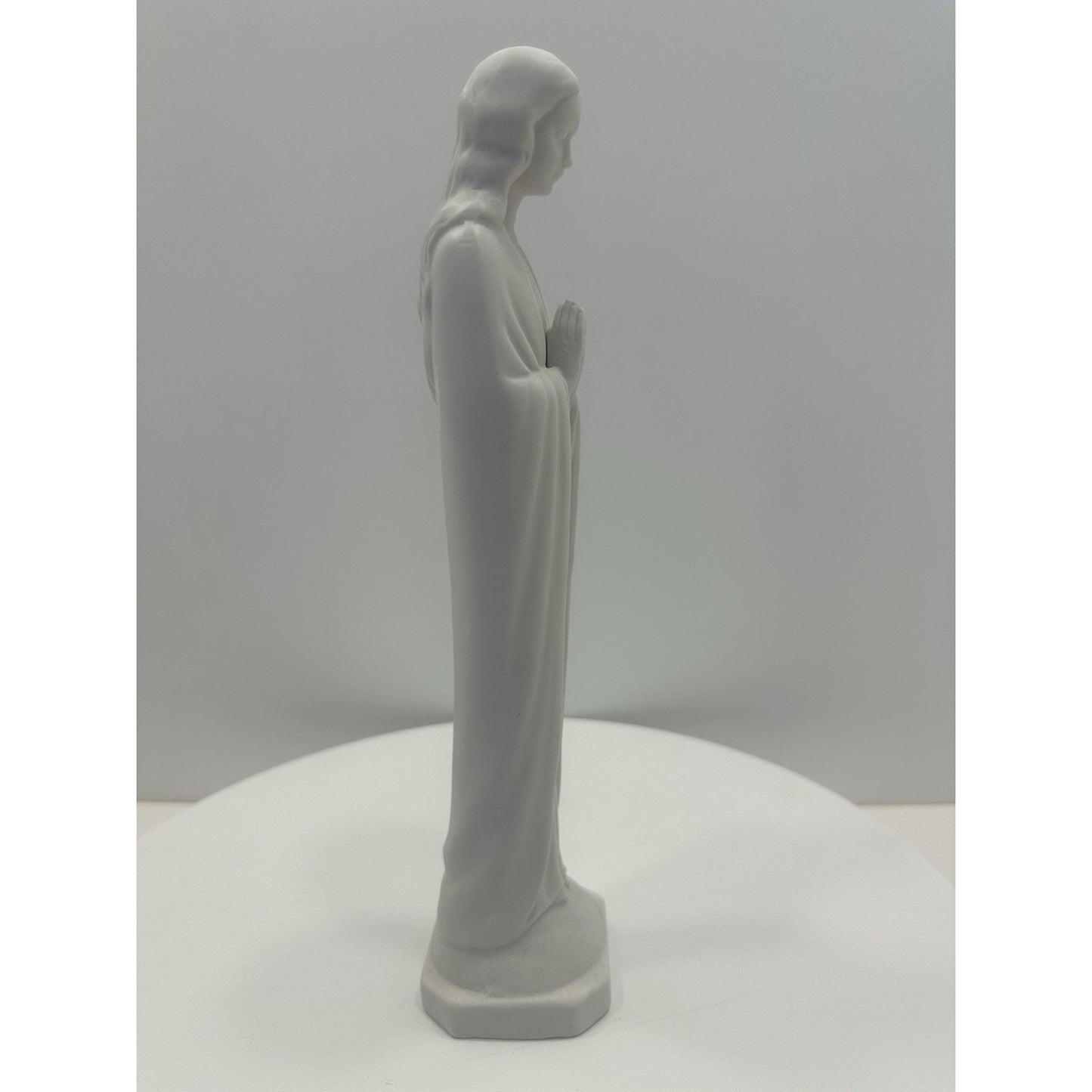VINTAGE *NEW* 1950's White Standing Praying Lady with Long Hair Figurine