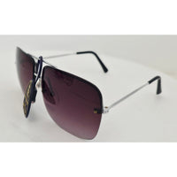 VINTAGE *NEW* 1970's Cobra Glam Unisex Sunglasses Silver Frame with Purple Lens