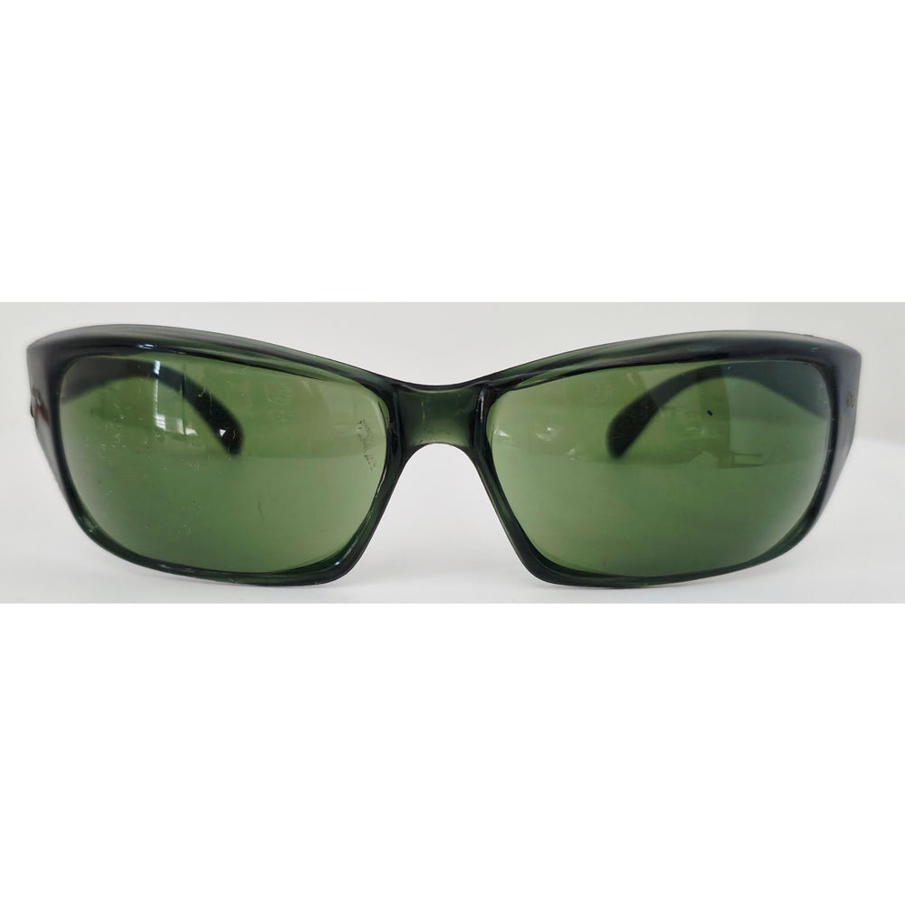 VINTAGE *NEW* 1970's Glam Unisex Black Frame with Green Lens Sunglasses