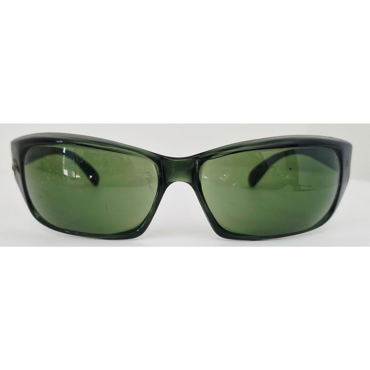 VINTAGE *NEW* 1970's Glam Unisex Black Frame with Green Lens Sunglasses