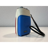VINTAGE *NEW* ROBIN AIE-741 Red/Blue Solid State Micro Transistor Radio