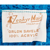 VINTAGE *NEW* 1970's Zephyr Maid Women's Blue Cable Stitch Sweater Size 38