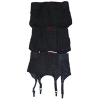 VINTAGE *NEW* 1950's Women's Black with Red Heart Girdle/Garter Size S Lot of 3