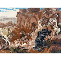 VINTAGE *PRISTINE* 1960's Wild Wild West Lebanese Velvet Tapestry