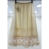 VINTAGE *NEW* 1960's Collins Aikman Women's Cream with Lace Slip Skirt Size M