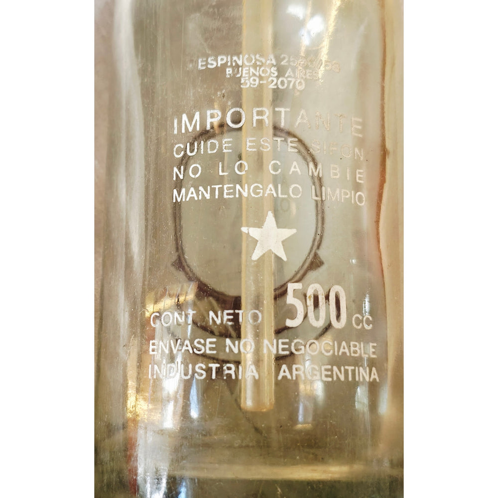 VINTAGE *PRISTINE* 1950's Art Thang Soda La Africana Seltzer Glass Bottle Argentina