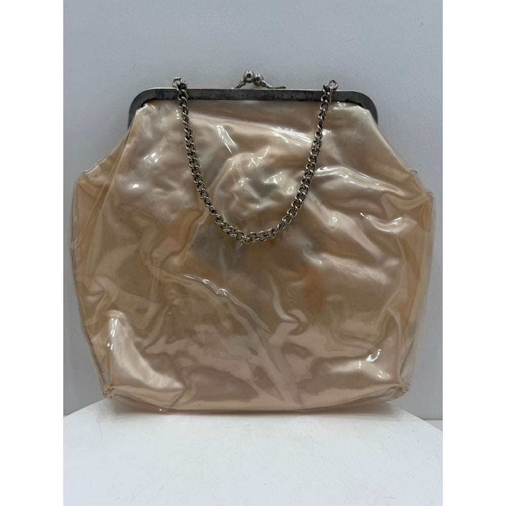 VINTAGE *NEW* 1950's Clear Vinyl Floral Handbag with Original Packing