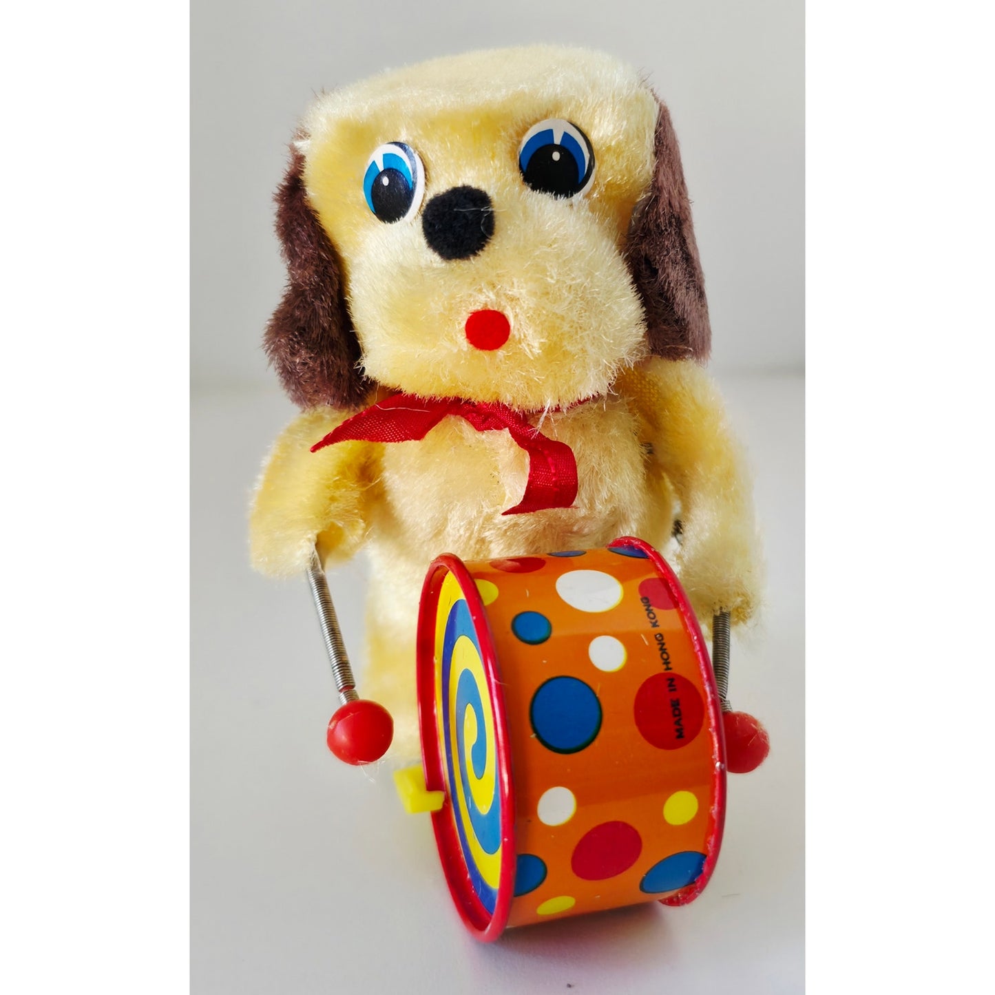 VINTAGE *NEW* 1960's Puppy Drummer Wind-Up Toy by Elmar