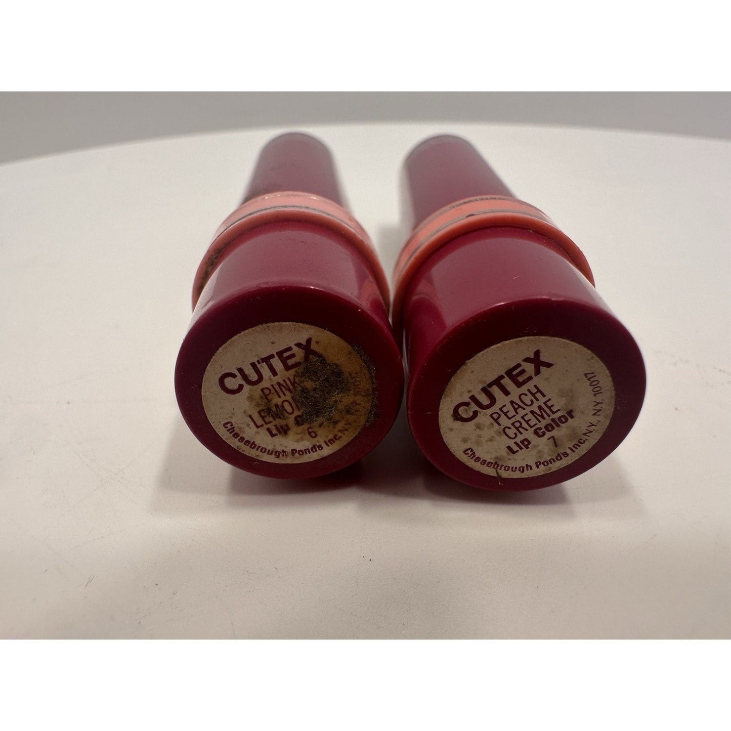 VINTAGE *NEW* 1970's Cutex Peach Creme & Pink Lemonade Lipsticks USA