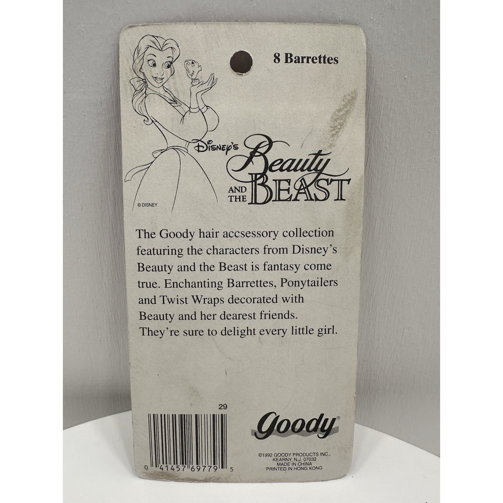 VINTAGE *NEW* 1992 Goody #69779 Disney Beauty & the Beast Clasp Barrettes