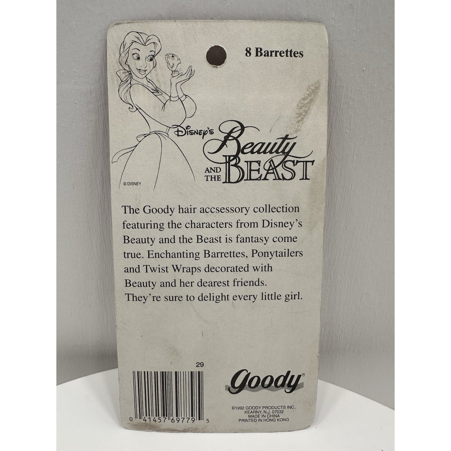 VINTAGE *NEW* 1992 Goody #69779 Disney Beauty & the Beast Clasp Barrettes
