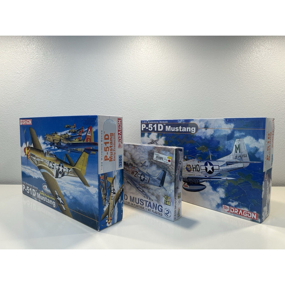 VINTAGE *NEW* Dragon/Revell 1:32 Warbirds Series Mustangs #3201, 3205, 85-5241 P-51D x3