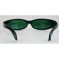 VINTAGE *NEW* 1970's Glam Unisex Thin Black Frame with Green Lens Sunglasses