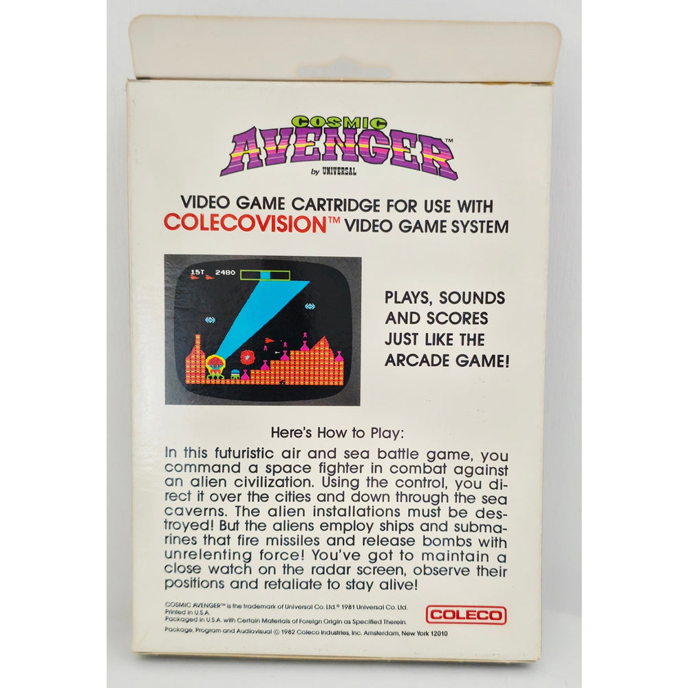 COLECOVISION 1982 Cosmic Avenger Video Game NOS Sealed Unsold Dealer Stock