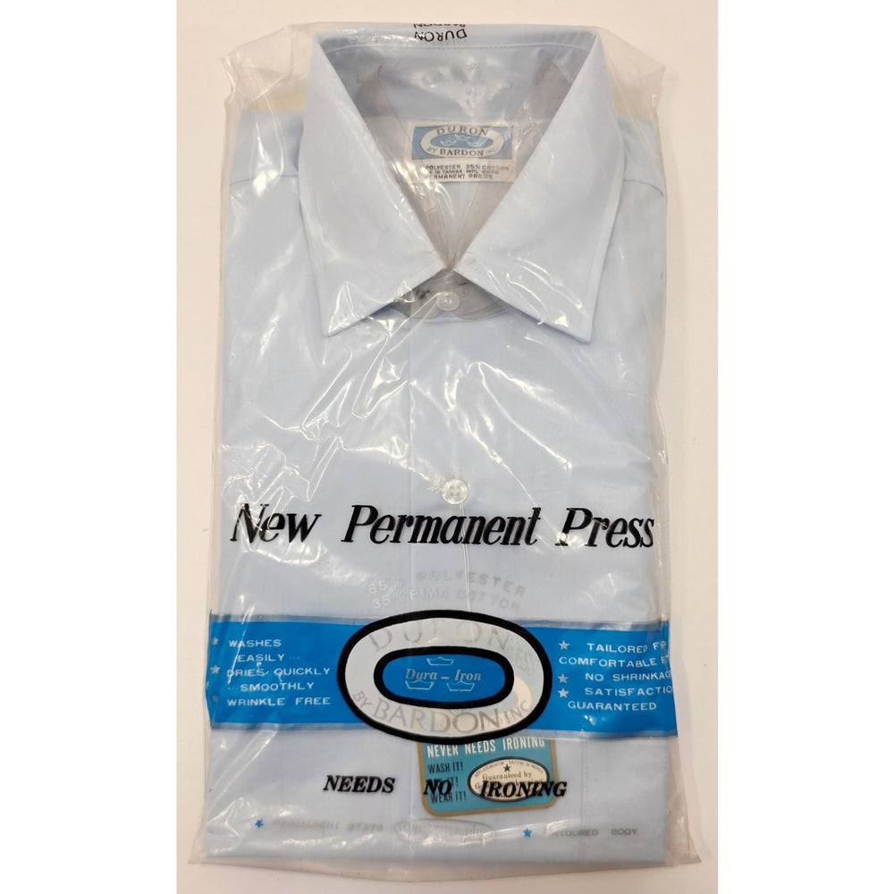 VINTAGE *NEW* 1960's Men's Light Blue Shirt Poly/Cotton Blend Size 14.5-32 by Duron