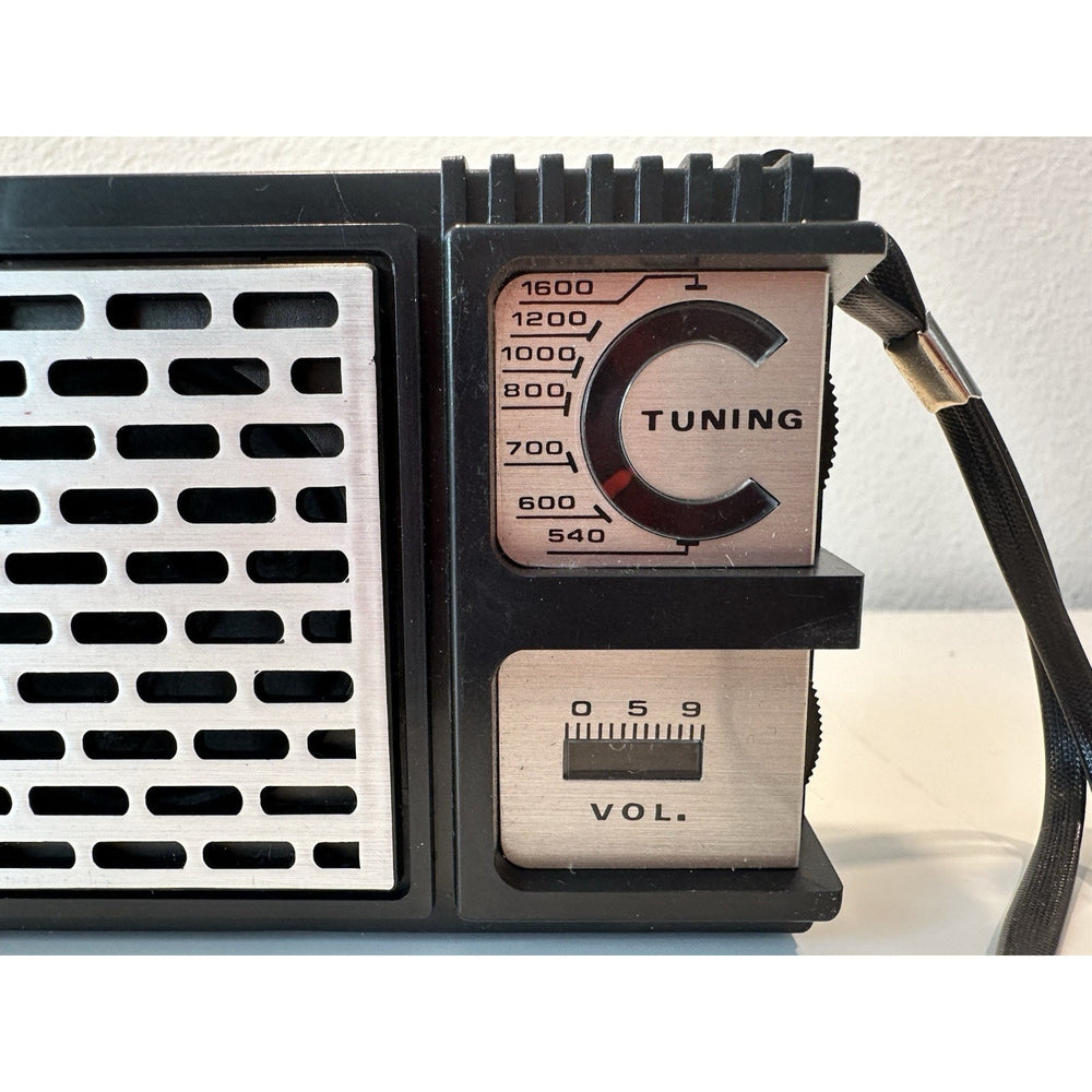 VINTAGE *NEW* Crown Transistor AM Pocket Radio Black British Design