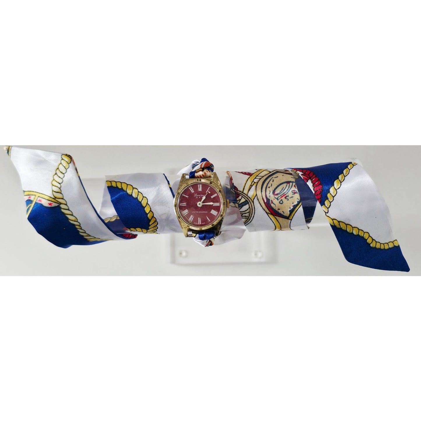 "Frozen In Time" 1960's Vintage Watch Face w/ Silk/Satin Tie Bracelet