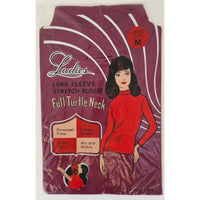 VINTAGE *NEW* 1970's Women's Maroon Full Turtle Neck Long Sleeve Top Size M