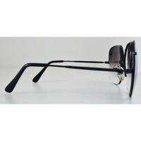 VINTAGE *NEW* 1970's Glam Unisex Sunglasses Black Frame with Smoke Gray Lens