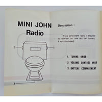 VINTAGE *NEW* 1970's Federal Solid State Mini John AM Toilet Radio Yellow