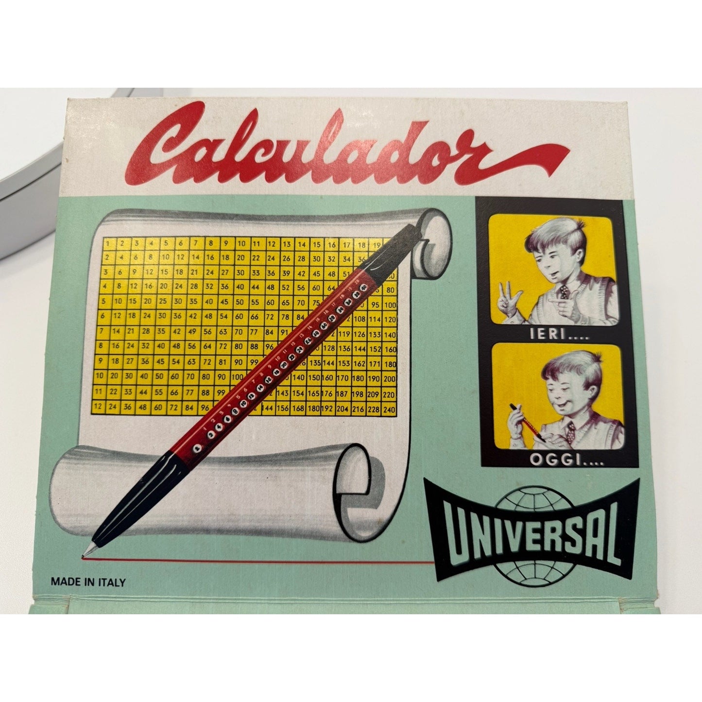 VINTAGE *NEW* 1960's Universal Manual Calculation Pen - Yellow