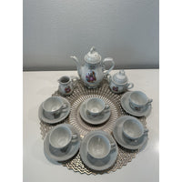 VINTAGE *NEW* 1960's 17 pc German Tea Set w/ Musical Tea Pot, Sugar, Creamer