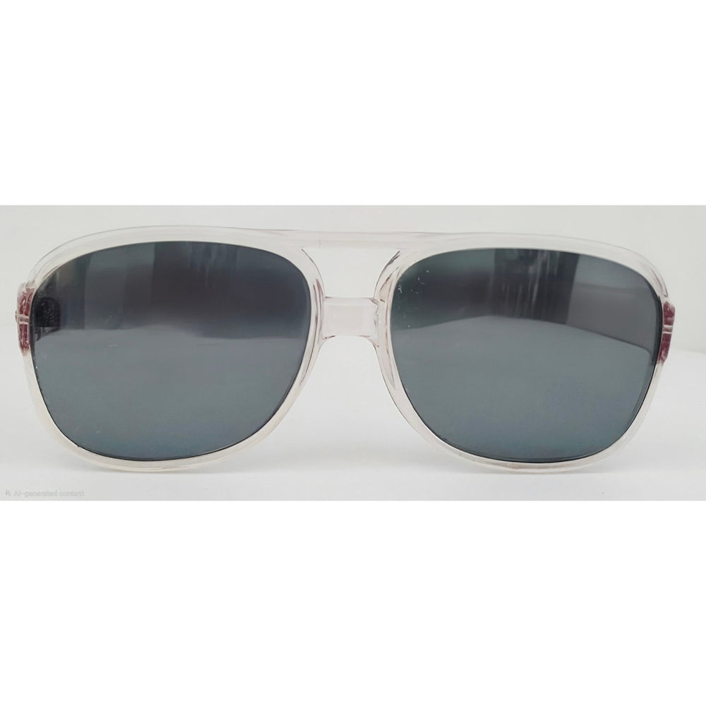 VINTAGE *NEW* 1970's Glam Unisex Clear Frame with Gray Ombre Lens Sunglasses
