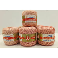 VINTAGE *NEW* 1960's Star Sillateen Sansil Pink Cotton Sewing Thread 43-75 Yards Set of 6 (Pink/Lt Pink)