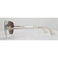 VINTAGE *NEW* 1970's Glam Unisex Silver Frame Brown Lens Sunglasses
