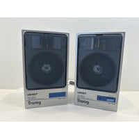 VINTAGE *New* UNISEF VS-6 Power Boost Micro Personal HiFi Speaker System Set
