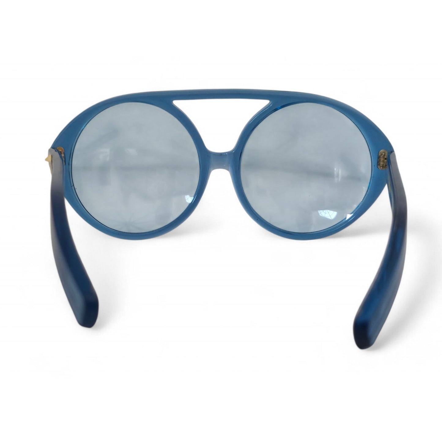 VINTAGE *NEW* 1970's Sunjoy Unisex Blue Frame with Light Blue Lens Oversized Sunglasses