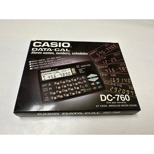 VINTAGE *NEW* Casio DC-760 data-cal Black Calculator