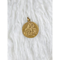 VINTAGE *NEW* 1950's Our Lady of Mount Carmel Bronze Religious Pendant