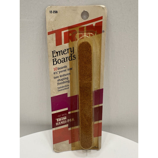 VINTAGE *NEW* 1980's Trim Emery Boards 12/25B Pack of 10 USA