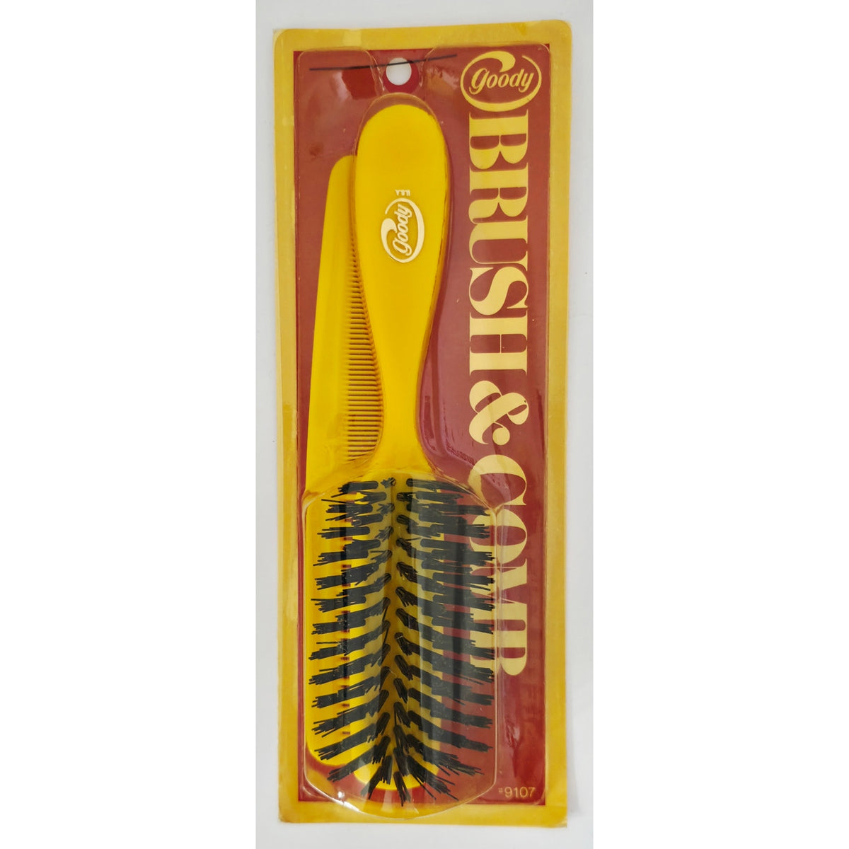VINTAGE *NEW* 1975 Goody #9107 Yellow Brush & Comb Set USA