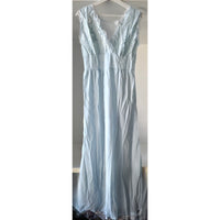 VINTAGE *NEW* 1960's Women's Light Blue Nightgown with White Lace 100% Nylon Size L