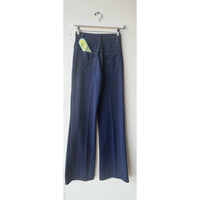 VINTAGE *NEW* 1960's Blue Twill Jeans Bell Bottom Nylon Pants Size 10