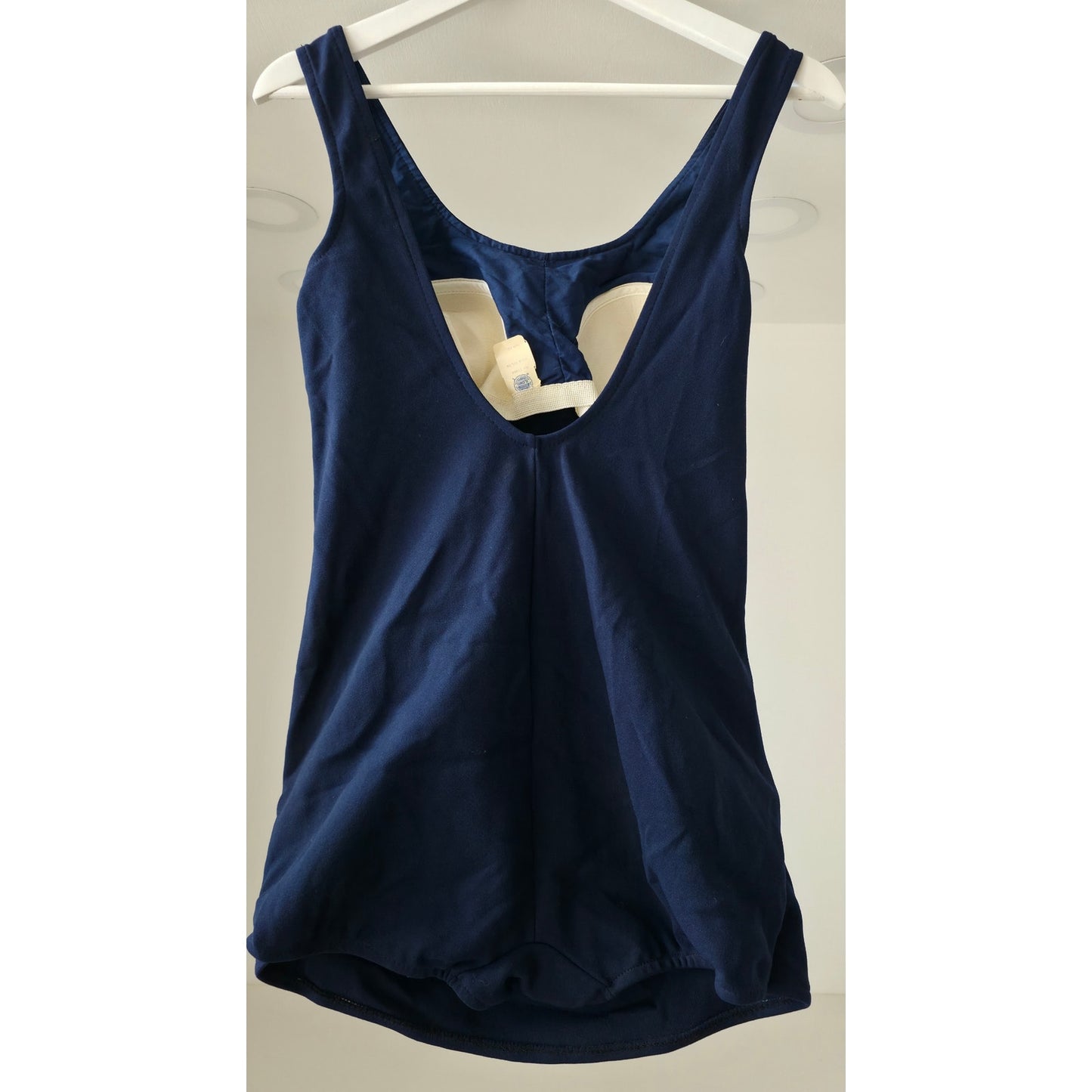 VINTAGE *NEW* 1960's ILGWU Navy Blue 100% Jersey One Piece Swimsuit Size 42 (L)