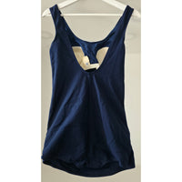 VINTAGE *NEW* 1960's ILGWU Navy Blue 100% Jersey One Piece Swimsuit Size 42 (L)