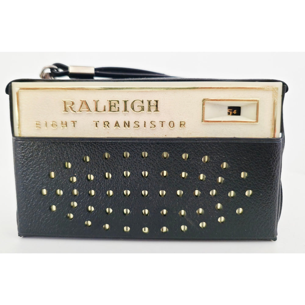 VINTAGE *PRISTINE* 1970's Raleigh 8 Model 822 AM Transistor Radio with Case