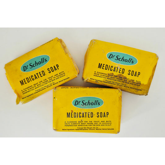VINTAGE *NEW* 1970's Dr. Scholl's Medicated Soap Made in USA Set of 3