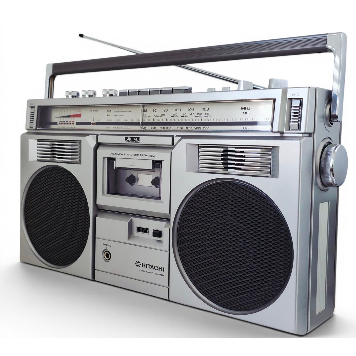 VINTAGE *PRISTINE* 1980's Hitachi TRK-7800H Cassette Tape AM/FM Radio Boombox