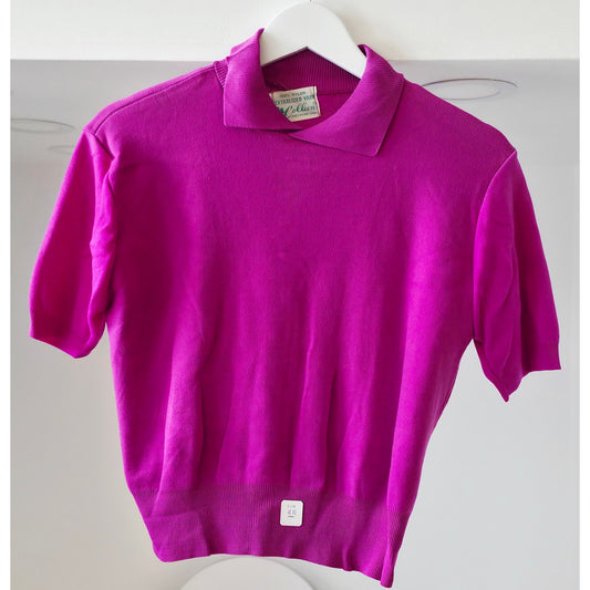 VINTAGE *NEW* 1960's Colleen Women's Pink Collared Sweater Size L (40)