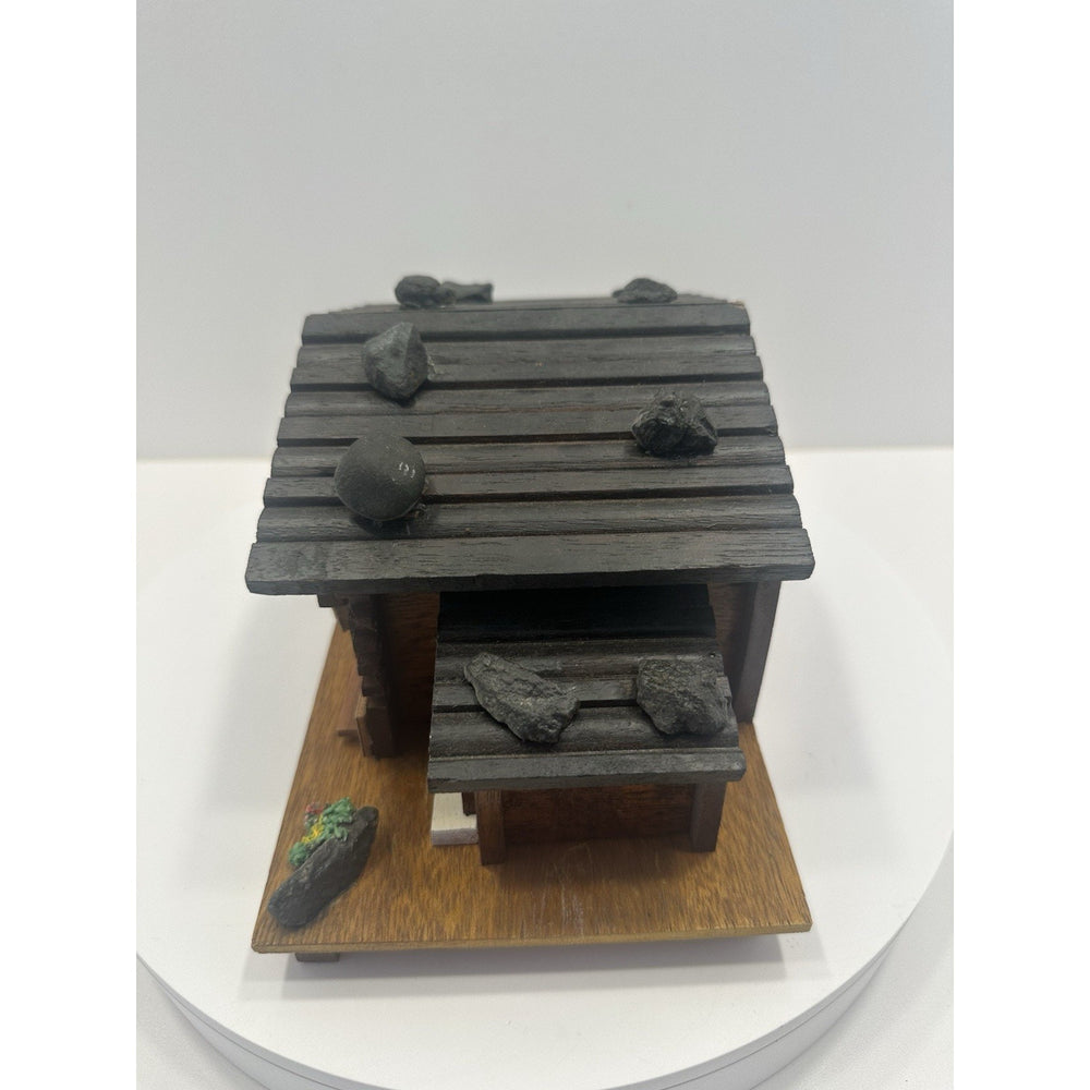 VINTAGE 1950's Swiss Chalet Wooden Music Box "Raindrops Keep Falling On My Head"