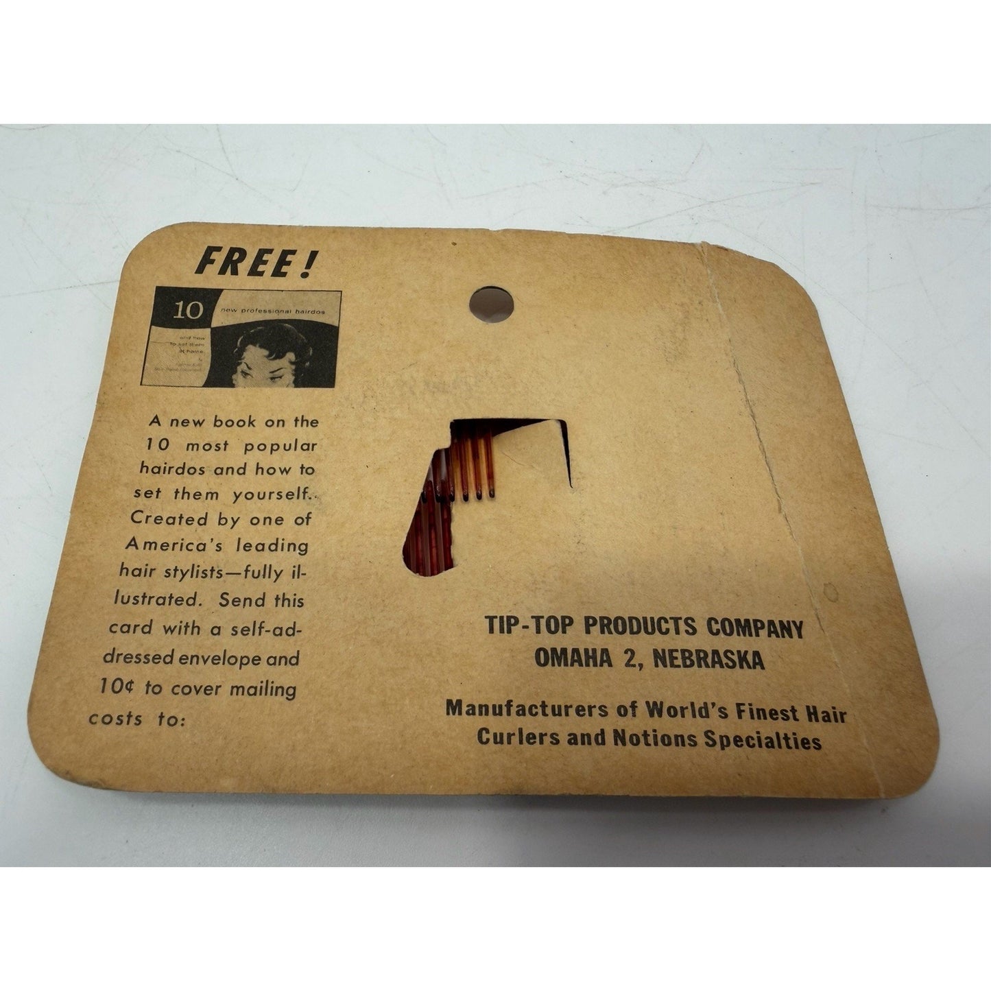 Vintage *NEW* 1970's Tip Top Brown Non-Slip Ring Comb