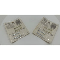 VINTAGE *NEW* 1975 Goody Stay Tight Clasp Barrettes Silver Set of 2 #904 USA